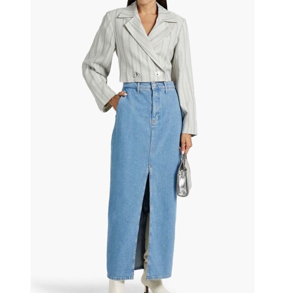 DEREK LAM 10 CROSBY Denim maxi skirt Size 27 - Picture 1 of 5